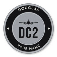 Thumbnail for Douglas DC-2 Patches - Circle + Name - Black Silver