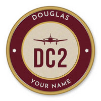 Thumbnail for Douglas DC-2 Patches - Circle + Name - Burgundy Cream