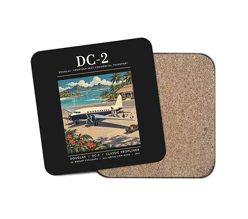 Douglas DC-2 - Poster - Coaster - Black