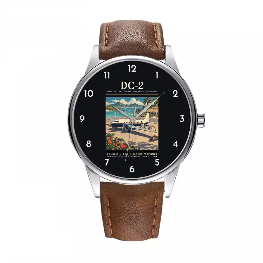 Douglas DC-2 - Poster - Leather Strap - Brown Leather Strap