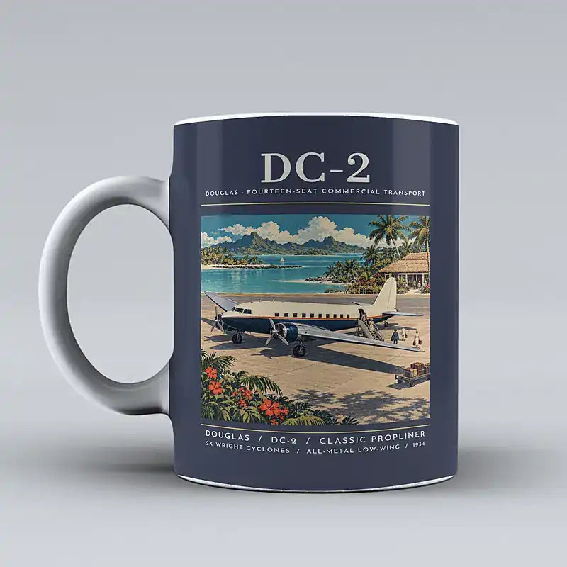 Douglas DC-2 - Poster - Mug - Dark Blue