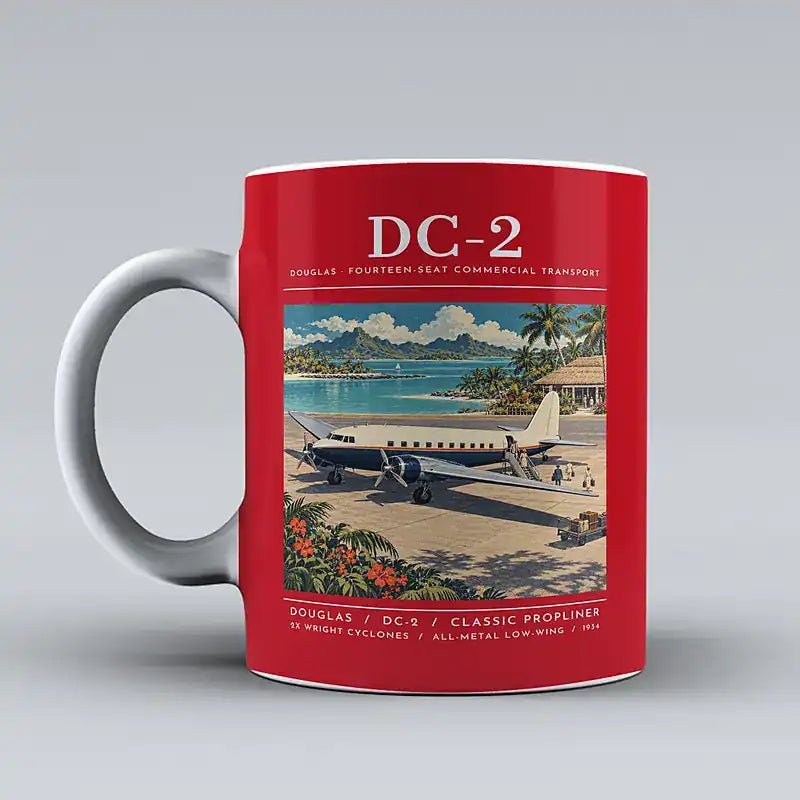 Douglas DC-2 - Poster - Mug - Red