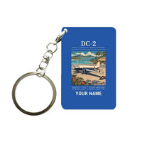 Thumbnail for Douglas DC-2 - Poster + Name - Key Chain - Blue