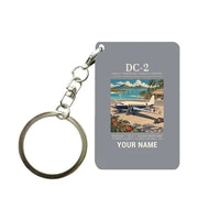 Thumbnail for Douglas DC-2 - Poster + Name - Key Chain - Gray