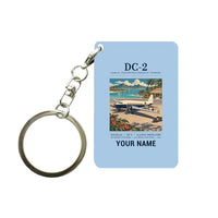 Thumbnail for Douglas DC-2 - Poster + Name - Key Chain - Light Blue