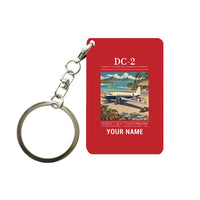 Thumbnail for Douglas DC-2 - Poster + Name - Key Chain - Red