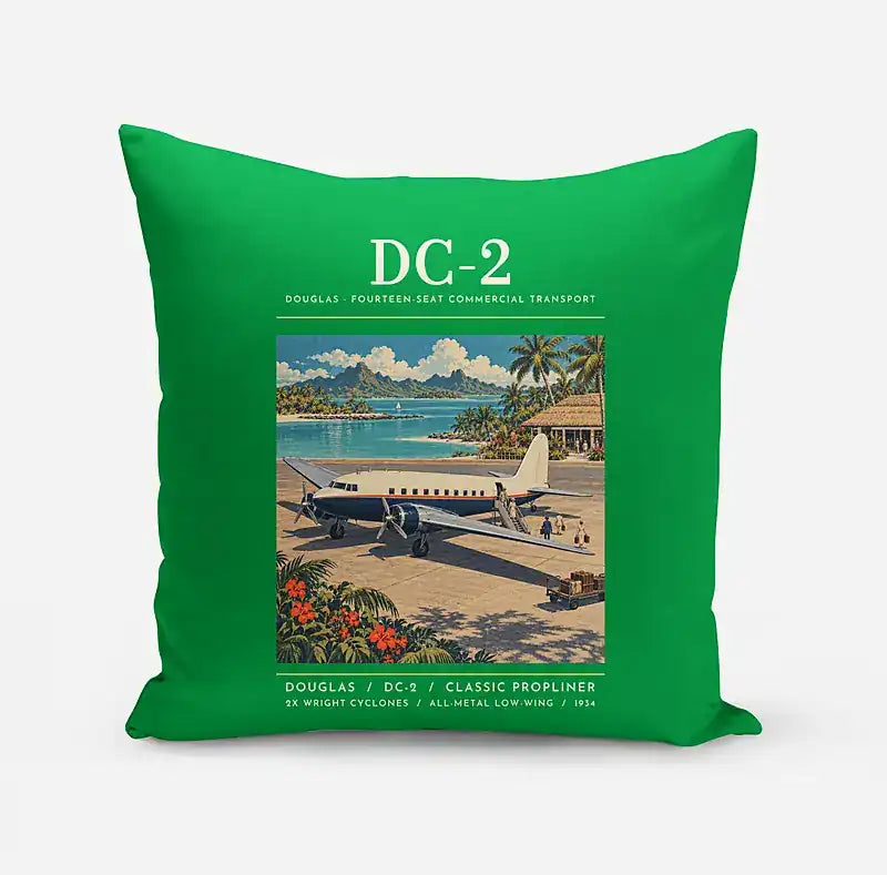 Douglas DC-2 - Poster - Pillow - Green