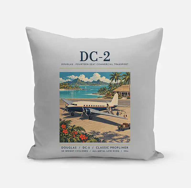 Douglas DC-2 - Poster - Pillow - Light Gray