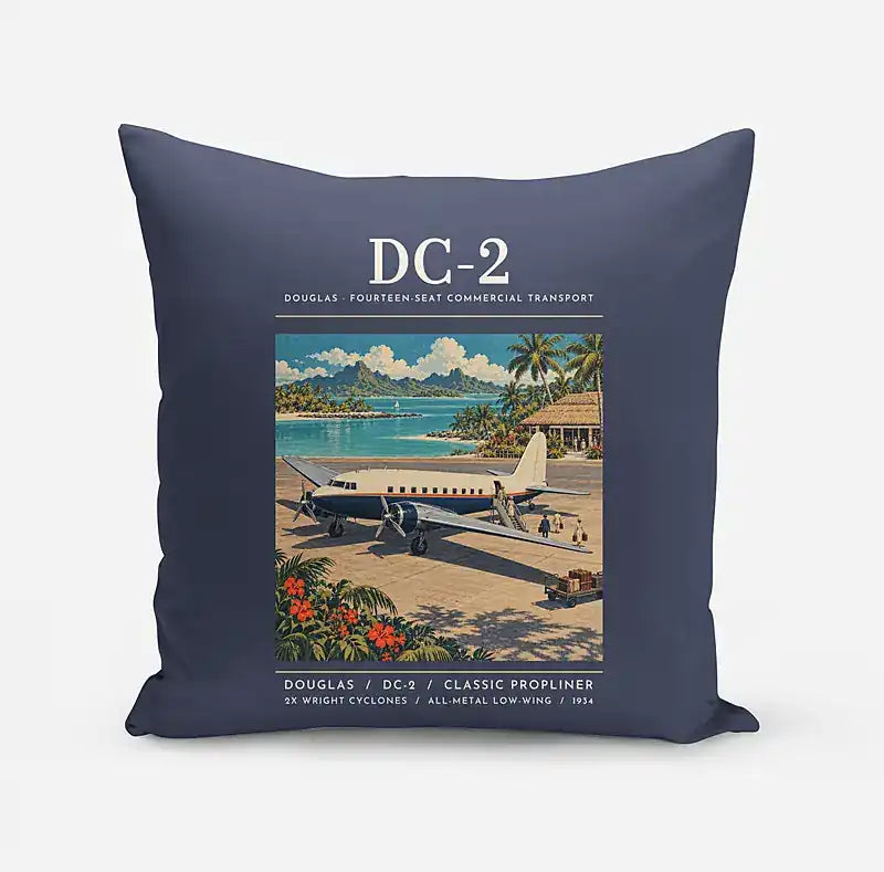 Douglas DC-2 - Poster - Pillow - Navy Blue