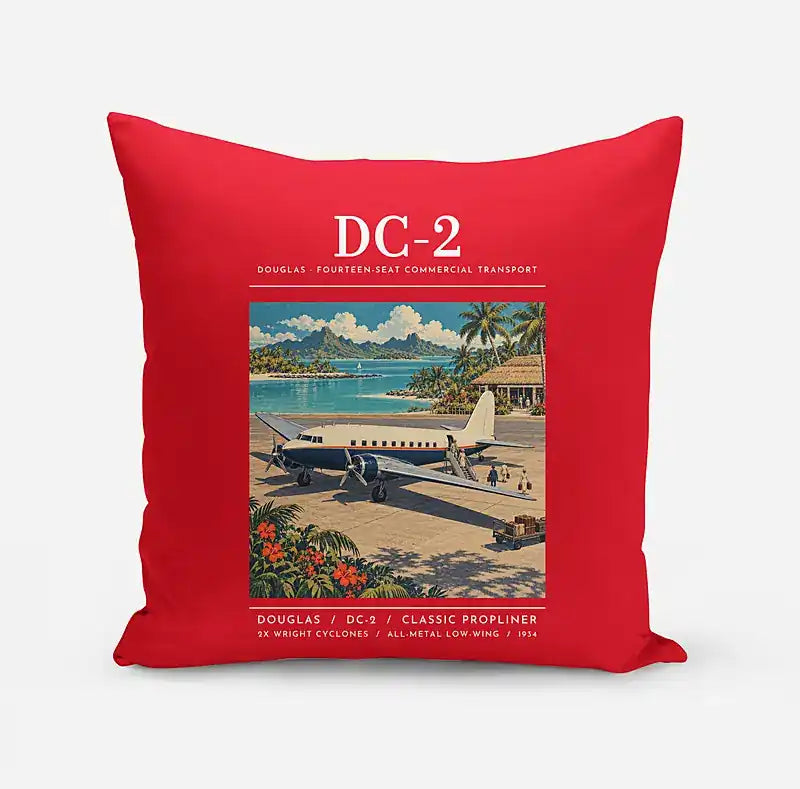 Douglas DC-2 - Poster - Pillow - Red