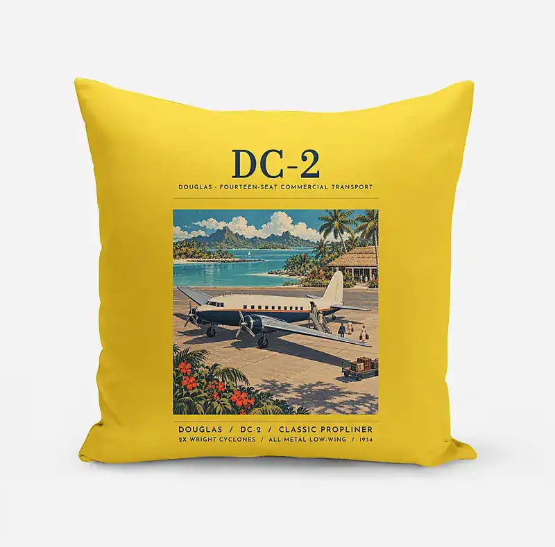 Douglas DC-2 - Poster - Pillow - Yellow