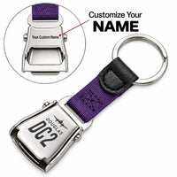 Thumbnail for Douglas DC-2 - Seat Belt Key Chain - Heritage + Name - Purple