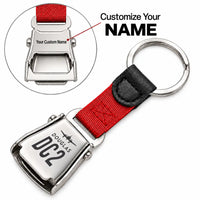 Thumbnail for Douglas DC-2 - Seat Belt Key Chain - Heritage + Name - Red