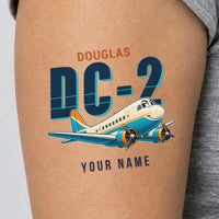 Thumbnail for Douglas DC-2 - Tattoo - Cartoon + Name