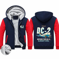 Thumbnail for Douglas DC-2 Zipped Sweatshirts - Cartoon - Navy & Red
