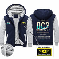 Thumbnail for Douglas DC-2 Zipped Sweatshirts - Original + Name - Navy & Gray
