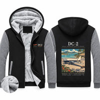 Thumbnail for Douglas DC-2 Zipped Sweatshirts - Poster - Black & Gray