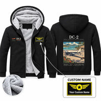 Thumbnail for Douglas DC-2 Zipped Sweatshirts - Poster + Name - Black