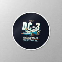 Thumbnail for Douglas DC-3 - Cartoon - Circle Sticker - Close-up