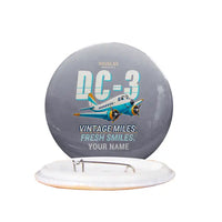 Thumbnail for Douglas DC-3 - Cartoon + Name - Pin - Gray
