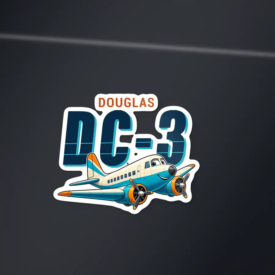 Douglas DC-3 - Cartoon Die-Cut - Die-Cut - Dark Car
