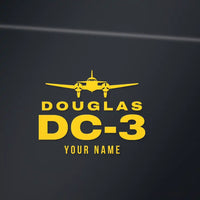 Thumbnail for Douglas DC-3 - Heritage Die-Cut - Yellow + Name - Die-Cut - Close-up