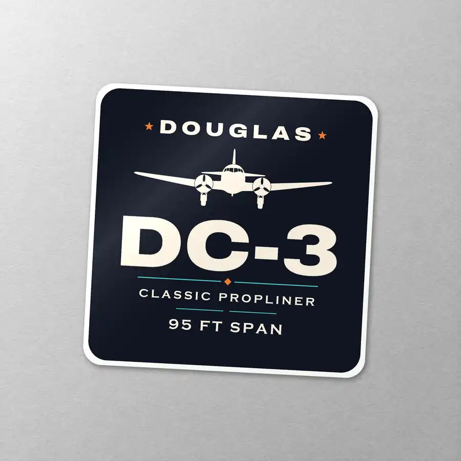Douglas DC-3 - Heritage - Square Sticker - Close-up