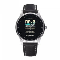 Thumbnail for Douglas DC-3 - Original + Name - Leather Strap - Black Leather Strap