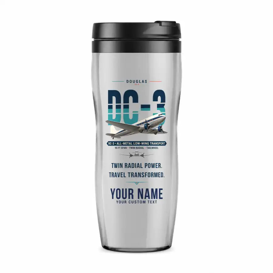 Douglas DC-3 - Original + Name - Plastic (No Holder) - Light Gray