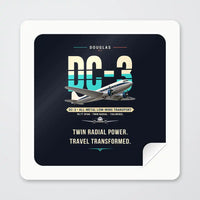 Thumbnail for Douglas DC-3 - Original - Square Sticker - Peel
