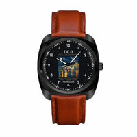 Thumbnail for Douglas DC-3 - Poster + Name - Luxury Cushion - Black and Dark Brown Strap