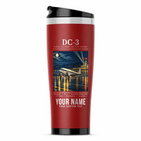 Thumbnail for Douglas DC-3 - Poster + Name - Stainless Steel (No Holder) - Red