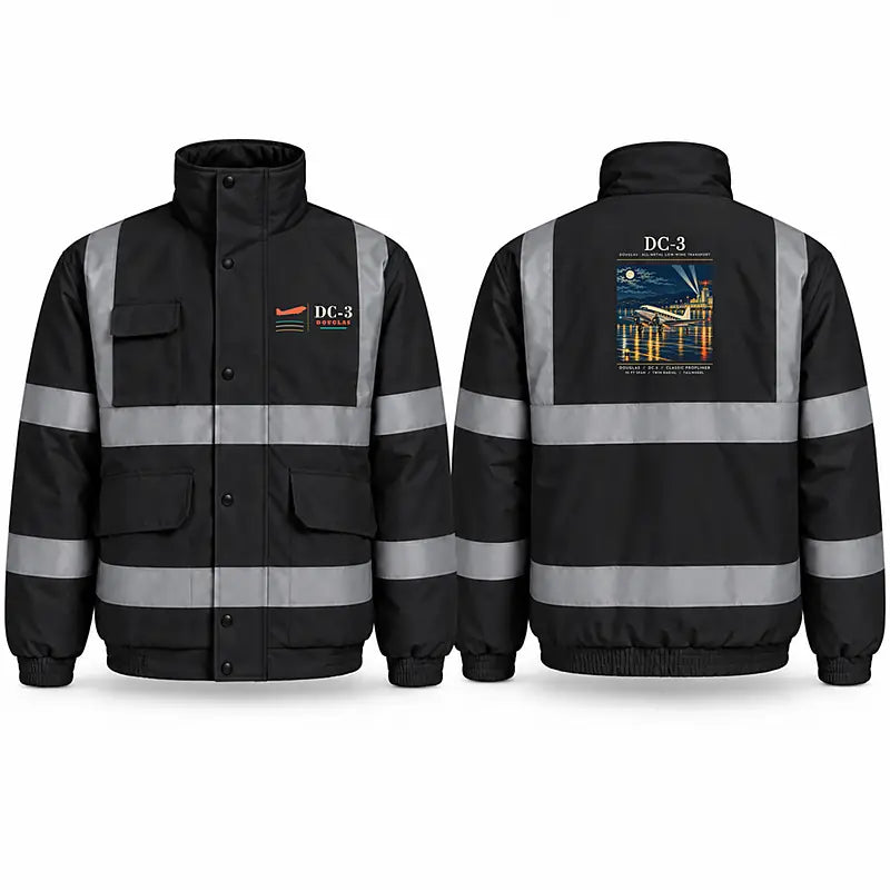 Douglas DC-3 Reflective Winter Jackets - Poster - Black