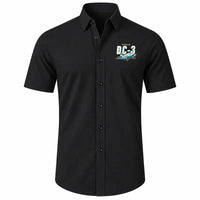 Thumbnail for Douglas DC-3 - Short Sleeve Shirt - Cartoon - Black