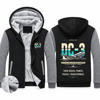 Thumbnail for Douglas DC-3 Zipped Sweatshirts - Original - Black & Gray