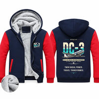 Thumbnail for Douglas DC-3 Zipped Sweatshirts - Original - Navy & Red