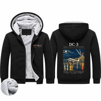 Thumbnail for Douglas DC-3 Zipped Sweatshirts - Poster - Black