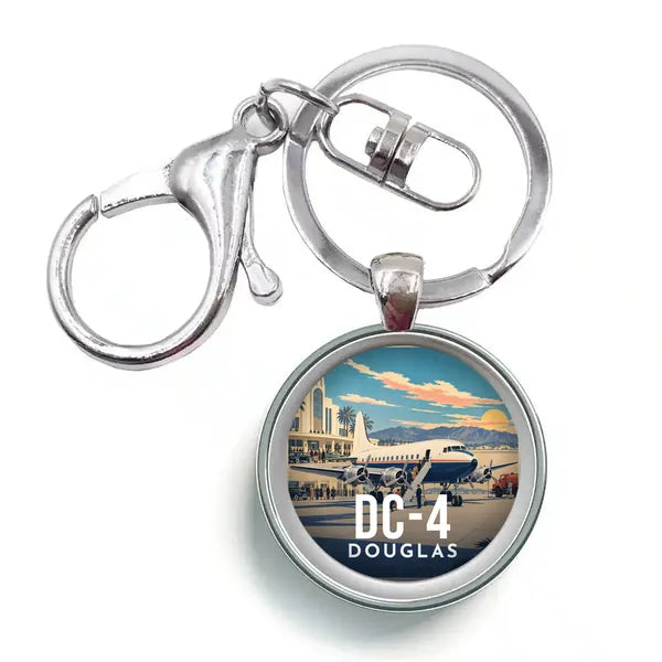 Douglas DC-4 - 3D - Circle Key Chain - Full Print