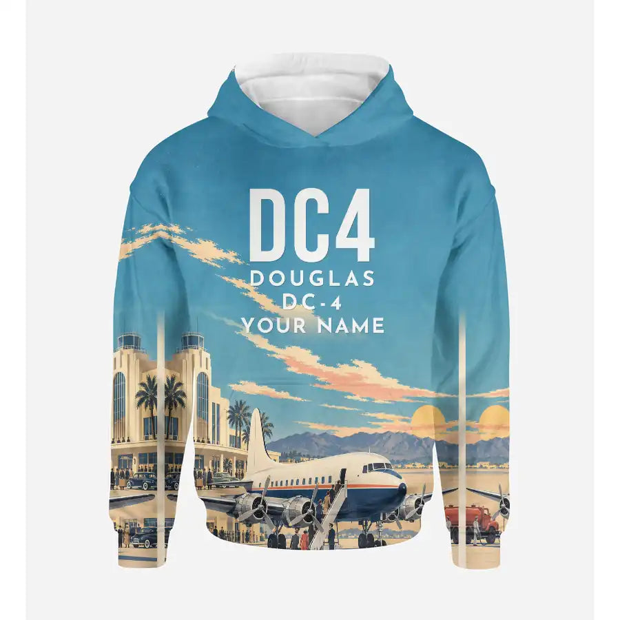 Douglas DC-4 3D All-Over Print Clothing - Hoodie - 3D + Name