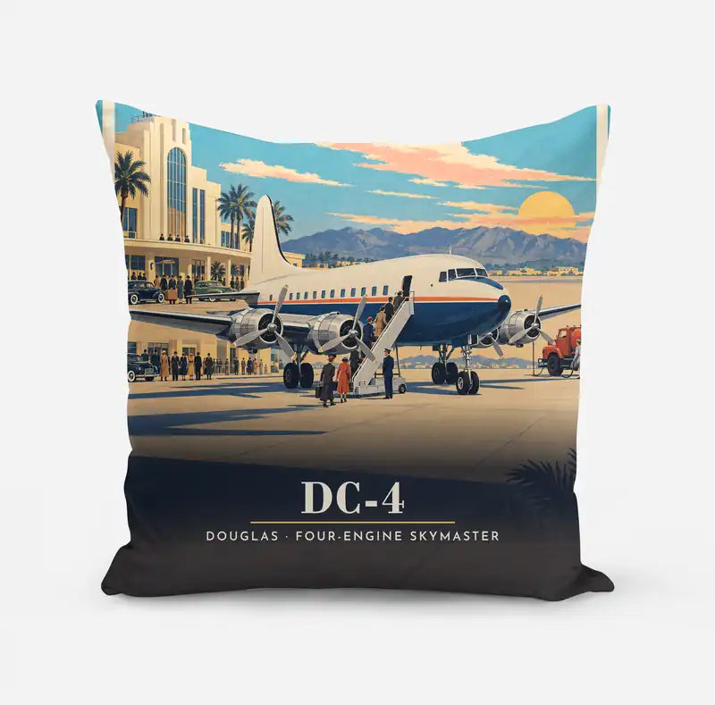Douglas DC-4 - 3D - Pillow - Full Print