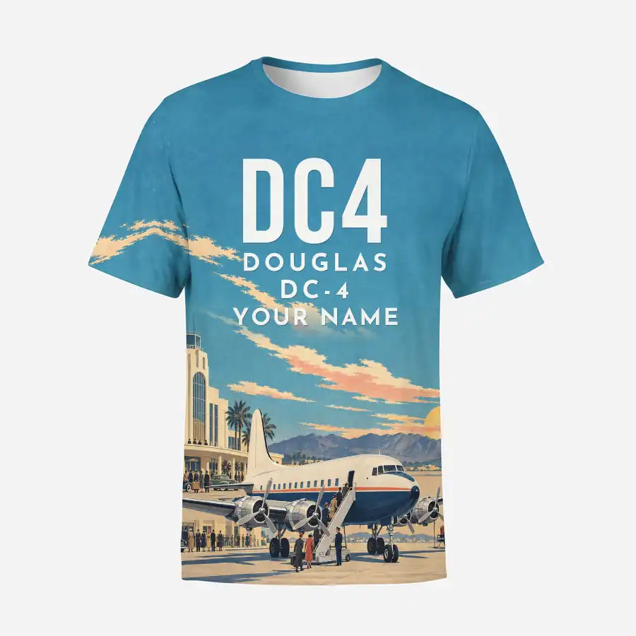 Douglas DC-4 3D All-Over Print Clothing - T-Shirt - 3D + Name
