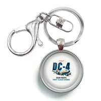 Thumbnail for Douglas DC-4 - Cartoon - Circle Key Chain - White
