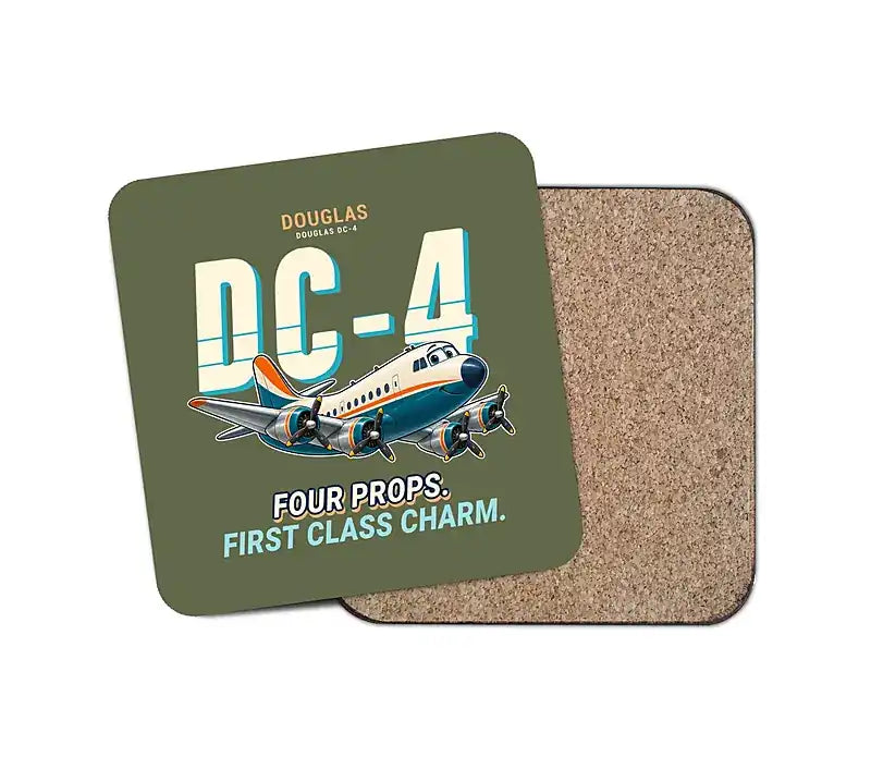 Douglas DC-4 - Cartoon - Coaster - Green Army