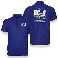 Thumbnail for Douglas DC-4 - Cartoon - Double-Side Polo - Blue
