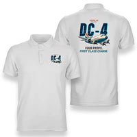 Thumbnail for Douglas DC-4 - Cartoon - Double-Side Polo - White