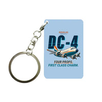 Thumbnail for Douglas DC-4 - Cartoon - Key Chain - Light Blue