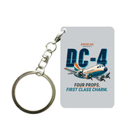 Thumbnail for Douglas DC-4 - Cartoon - Key Chain - Light Gray