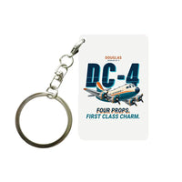 Thumbnail for Douglas DC-4 - Cartoon - Key Chain - White