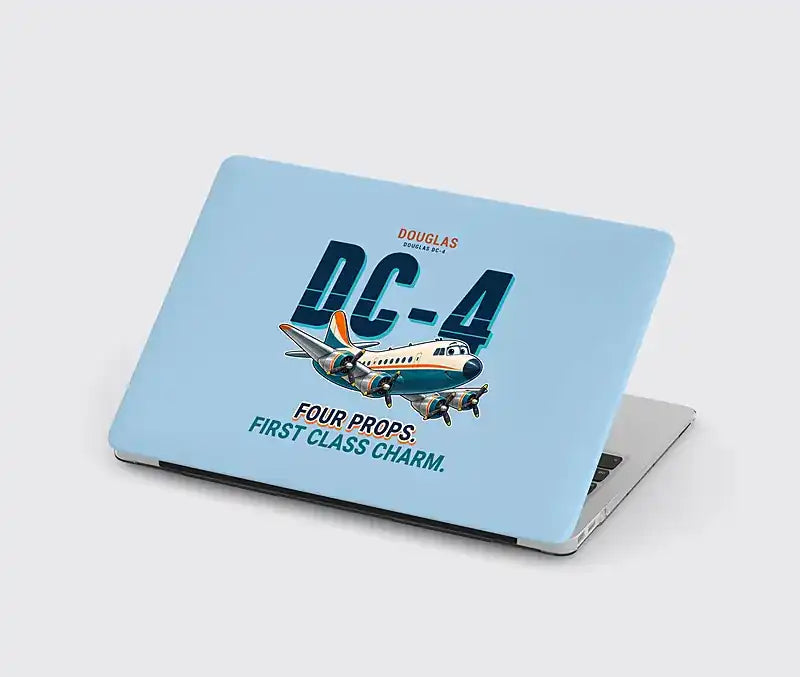 Douglas DC-4 - Cartoon - MacBook Case - Light Blue