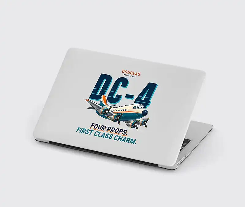 Douglas DC-4 - Cartoon - MacBook Case - Light Gray